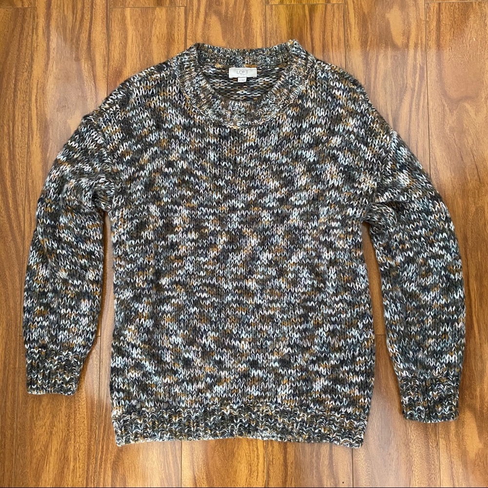 LOFT Forest Green Multicolor Sweater